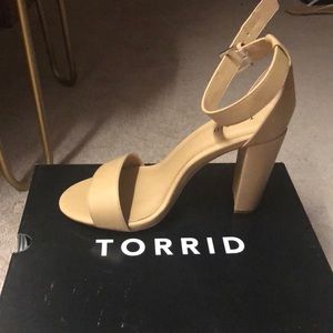 Nude opened toe heels